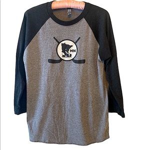 Next Level Apparel women’s long sleeve graphic hockey jersey shirt